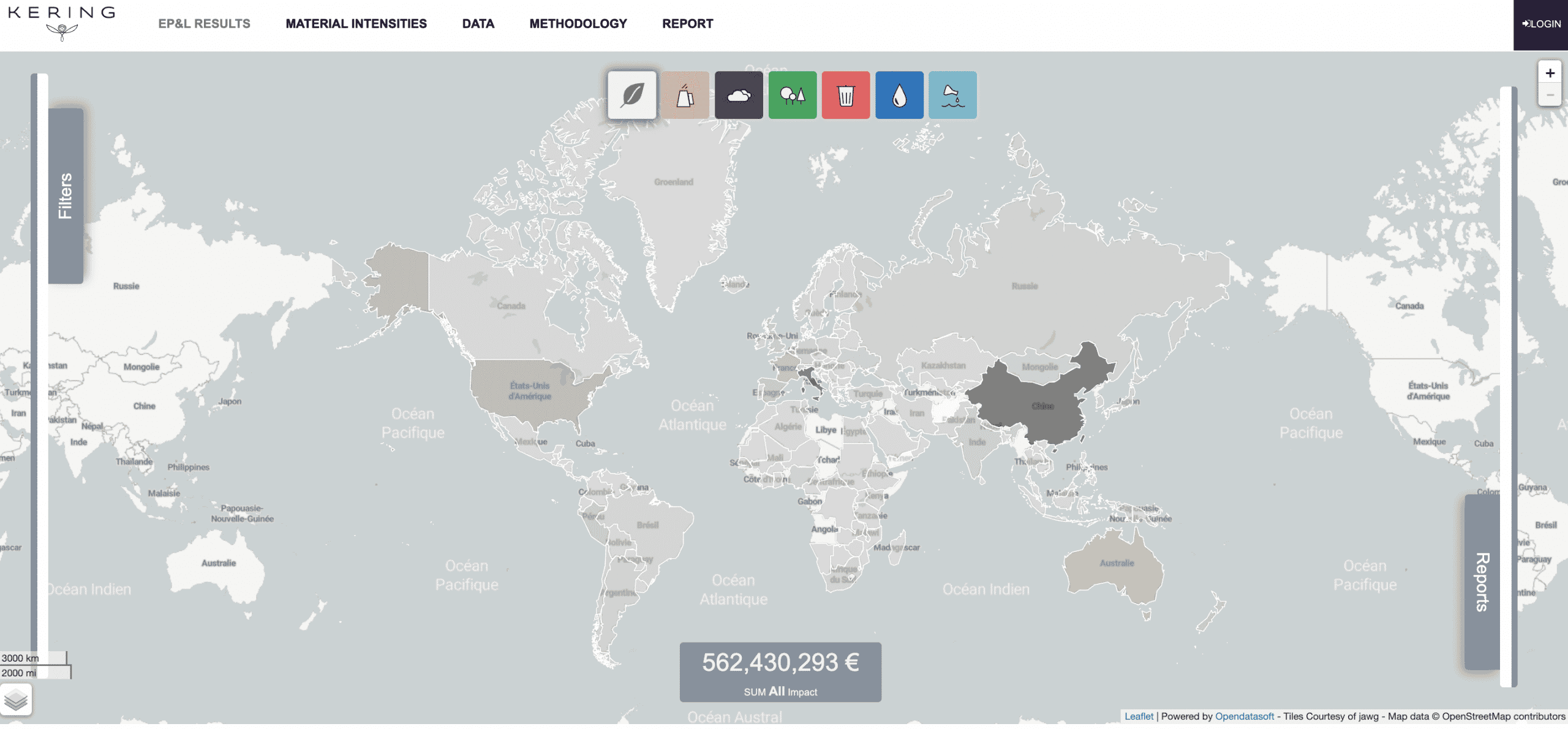 data visualisation carte kering RSE