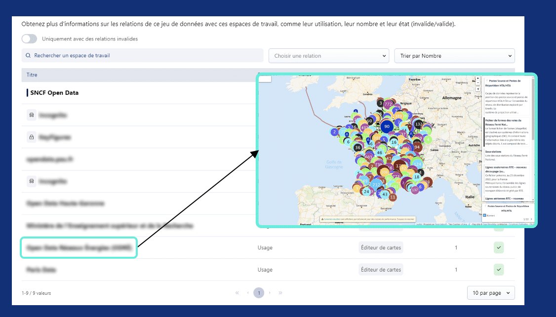 screenshot of SNCF data lineage use case