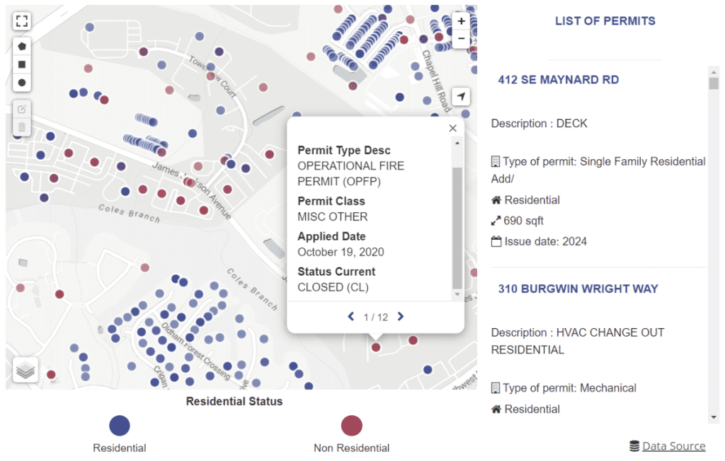 Town of Cary Data portal
